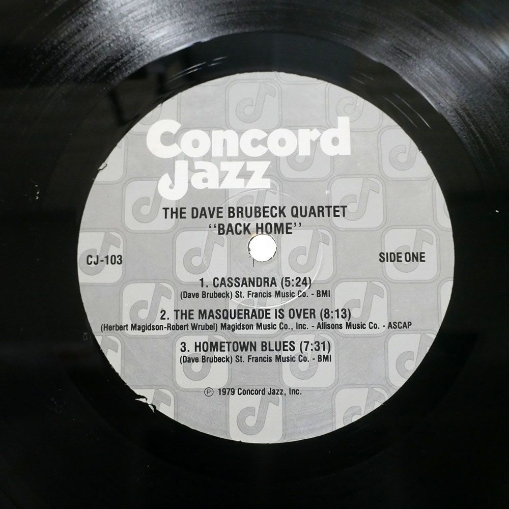 米 DAVE BRUBECK/BACK HOME/CONCORD JAZZ CJ103 LP_画像2