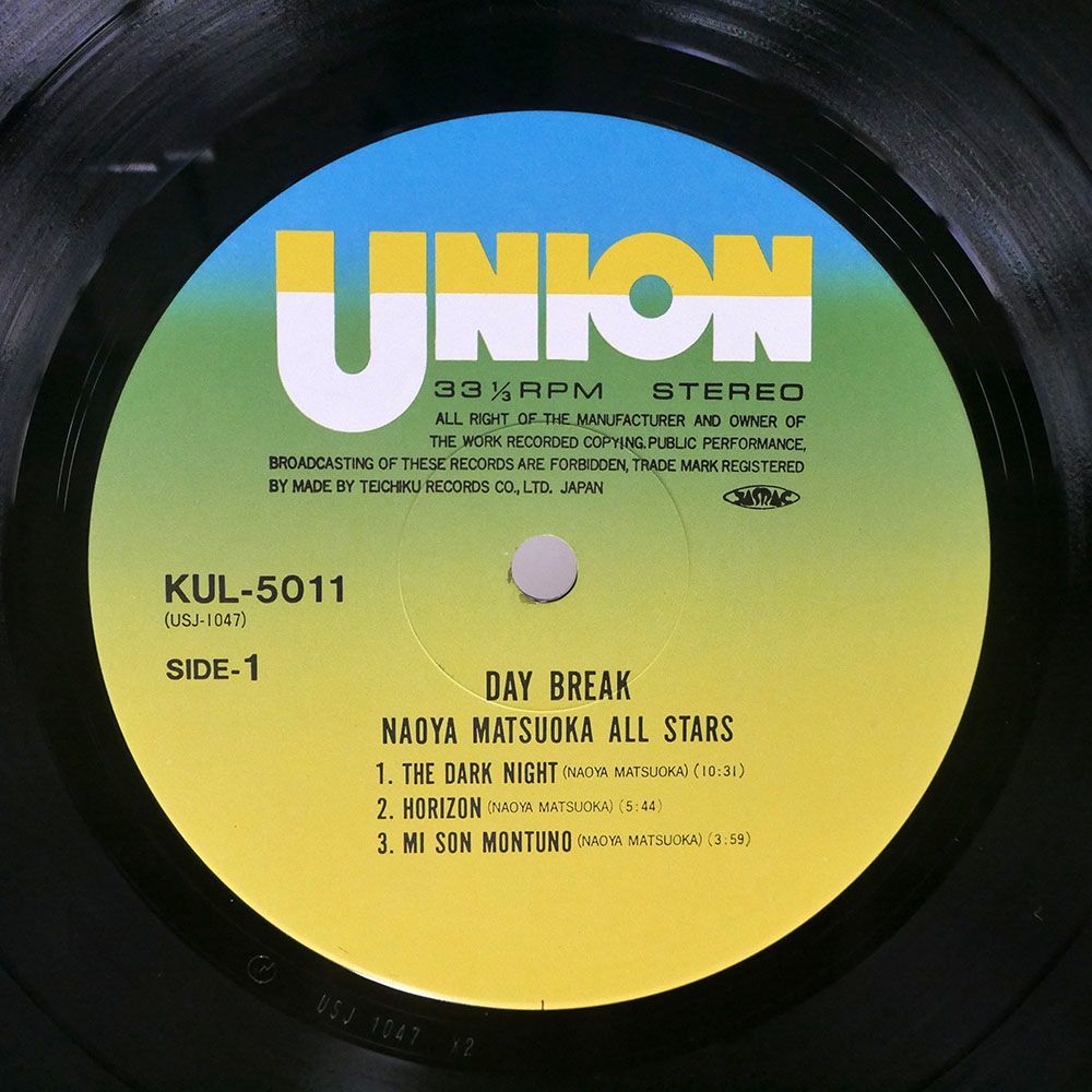 松岡直也オールスターズ/デイ・ブレイク/UNION KUL5011 LP_画像2