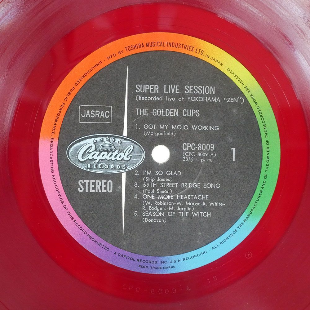 赤盤 ゴールデン・カップス/スーパー・ライヴ・セッション/CAPITOL CPC8009 LP_画像2