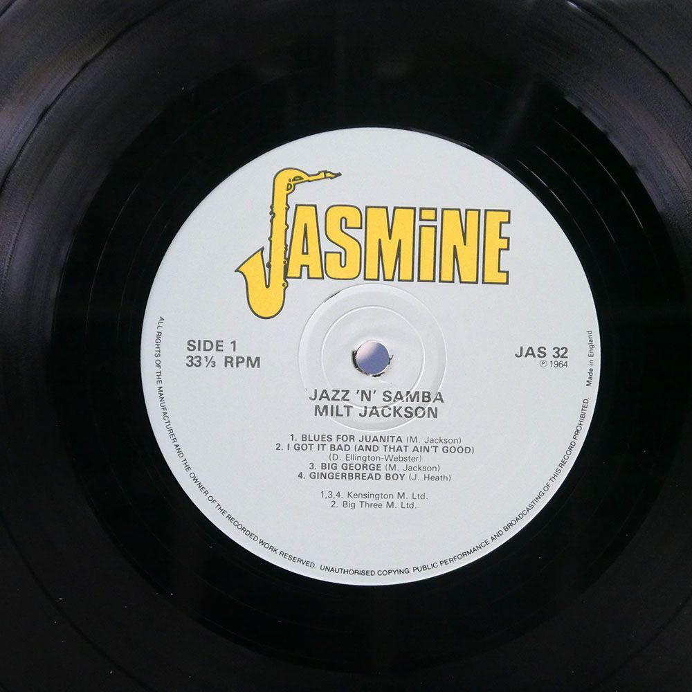 英 MILT JACKSON/JAZZ ’N’ SAMBA/JASMINE JAS32 LP_画像2