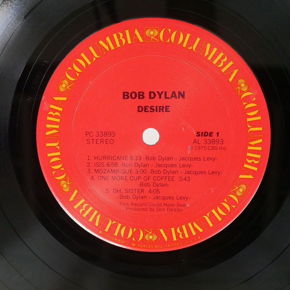 BOB DYLAN/DESIRE/COLUMBIA PC33893 LP_画像2
