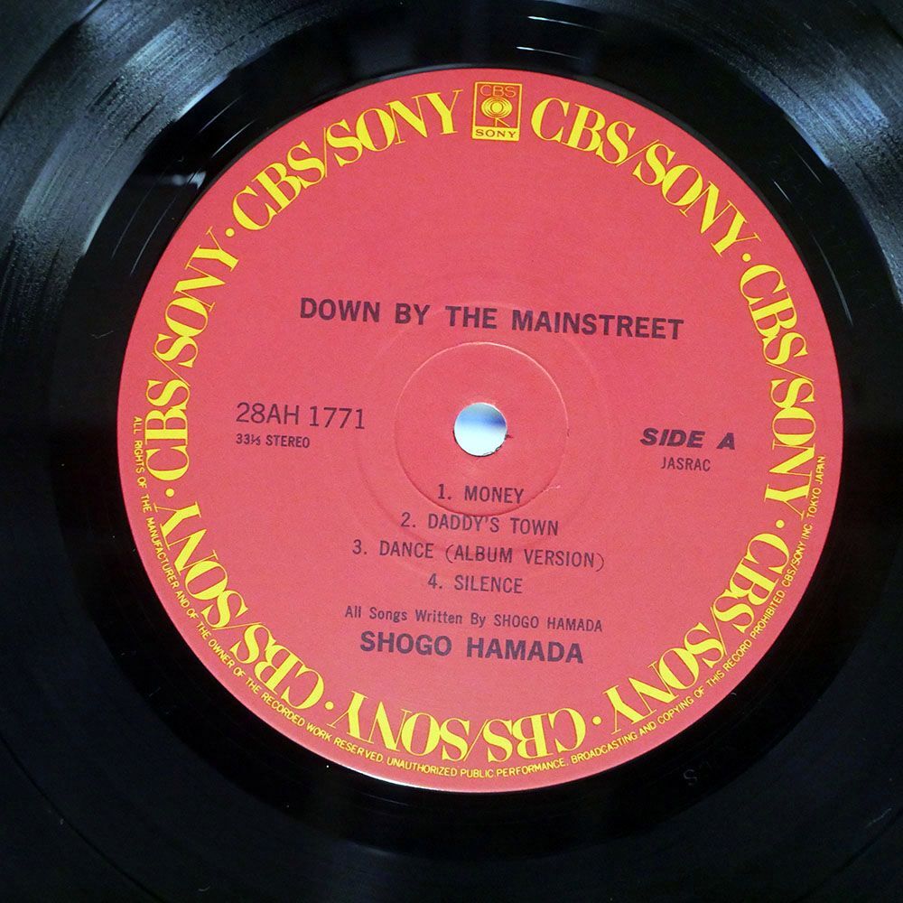 SHGO HAMADA/DOWN BY THE MAINSTREET/CBS SONY 28AH1771 LP_画像2