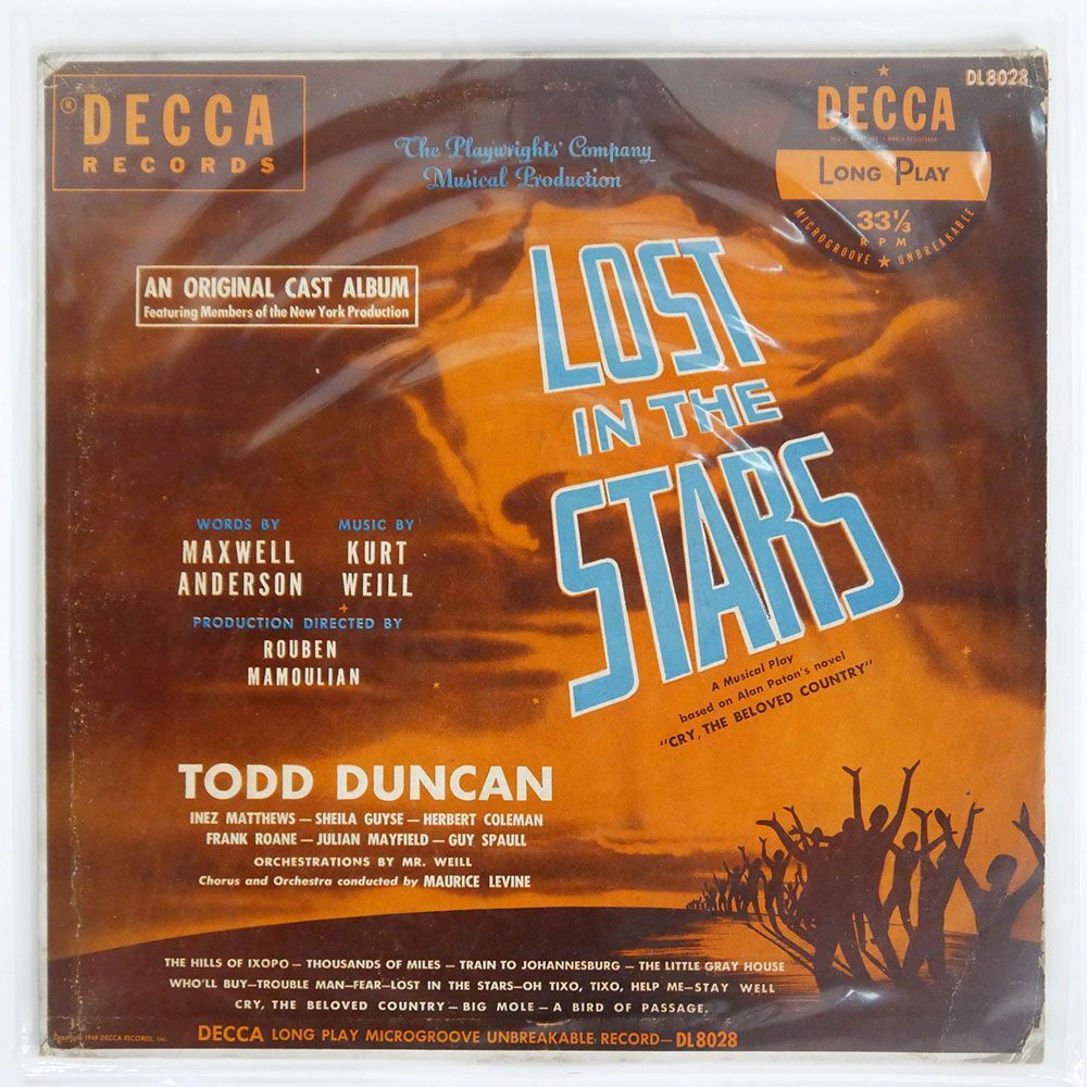米 TODD DUNCAN/LOST IN THE STARS/DECCA DL8028 LPの画像1