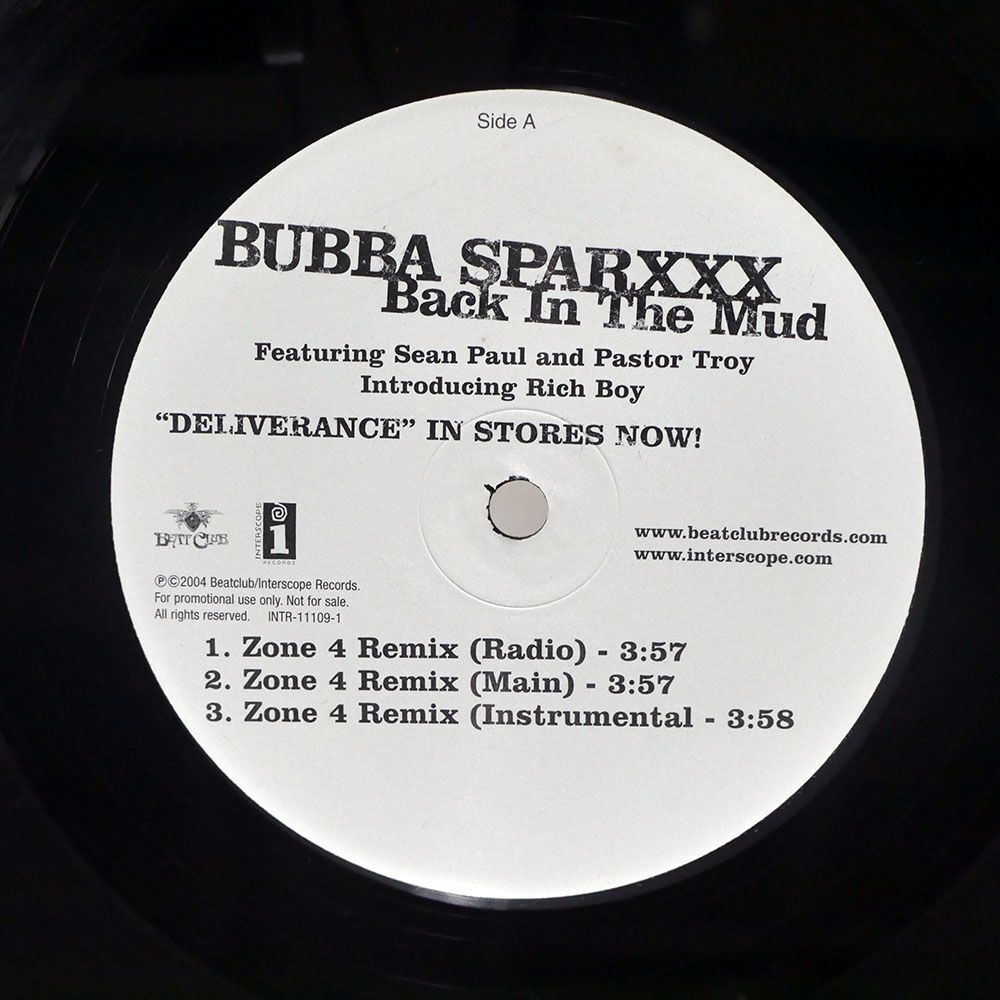 BUBBA SPARXXX/BACK IN THE MUD (ZONE 4 REMIX)/INTERSCOPE INTR111091 12の画像2