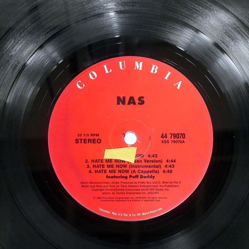 NAS/HATE ME NOW/COLUMBIA 4479070 12_画像1