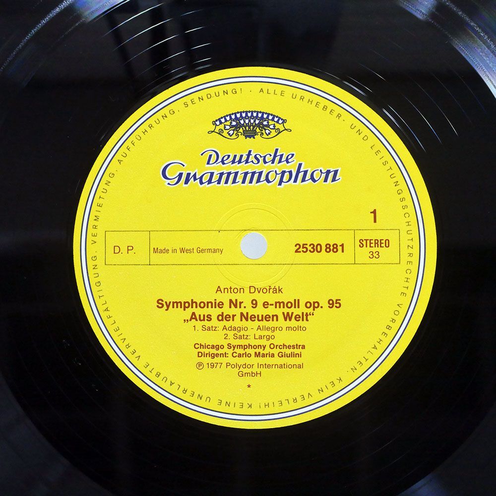 独 CARLO MARIA GIULINI/DVORAK:SYMPHONIE NR.9 "AUS DER NEUEN WELT" "FROM THE NEW WORLD"/DG 2530881 LP_画像2