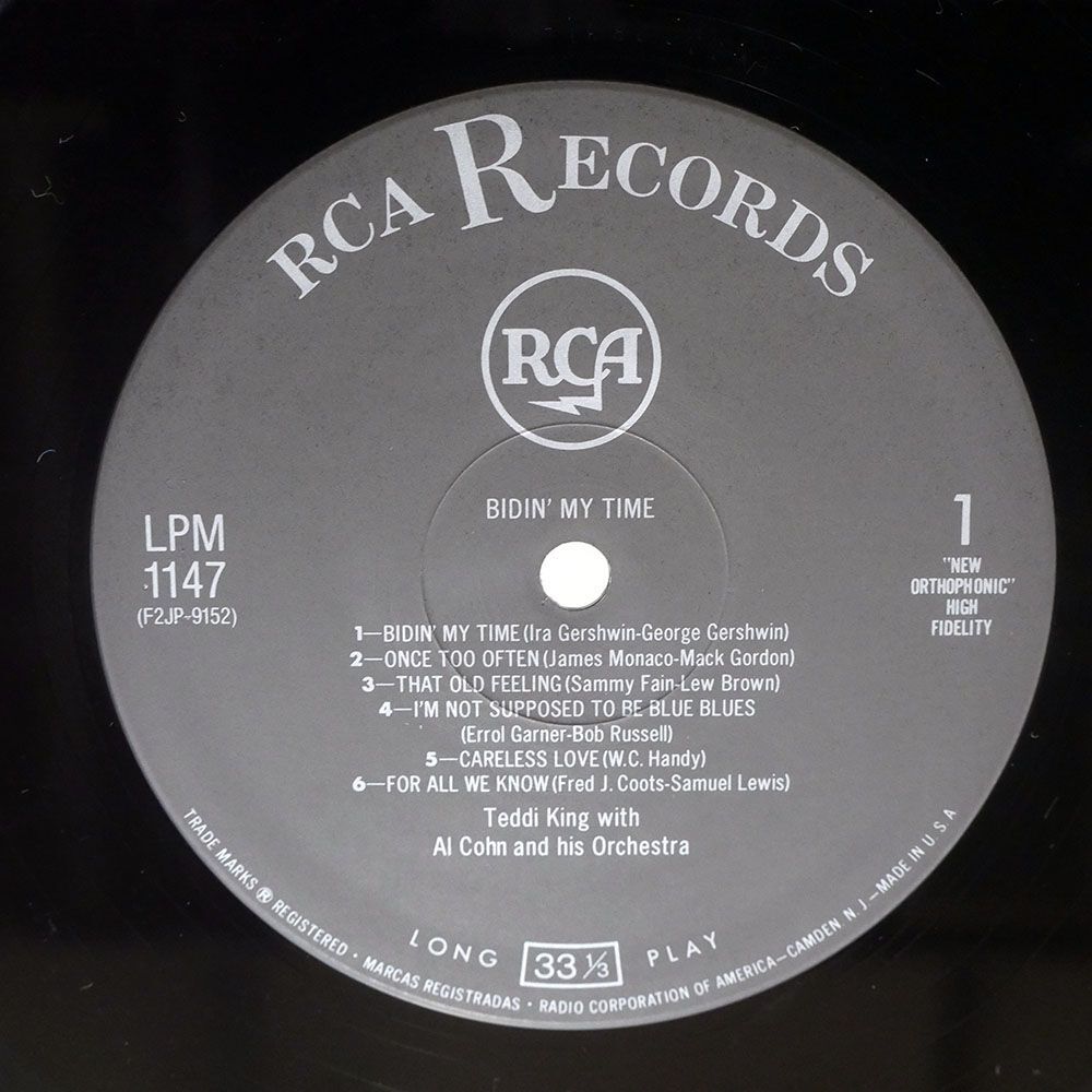 帯付き TEDDI KING/BIDIN’ MY TIME/RCA VICTOR LPM1147 LP_画像2