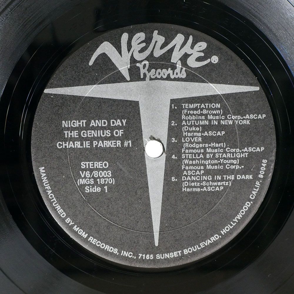 米 CHARLIE PARKER AND HIS ORCHESTRA/NIGHT AND DAY/VERVE V68003 LP_画像2