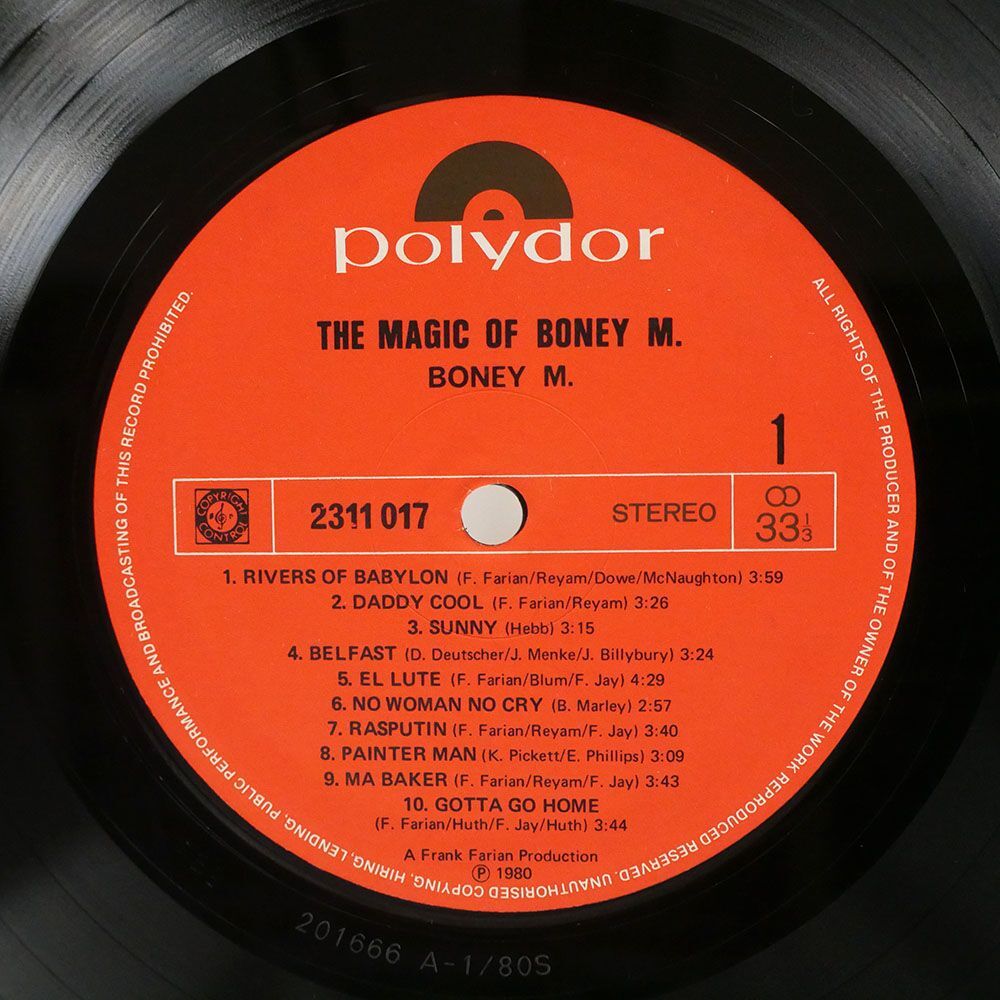 BONEY M./MAGIC OF (20 GOLDEN HITS)/POLYDOR 2311017 LPの画像2