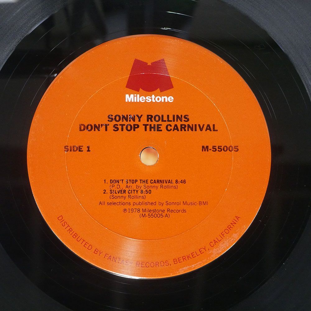 米 SONNY ROLLINS/DON’T STOP THE CARNIVAL/MILESTONE M55005 LPの画像2