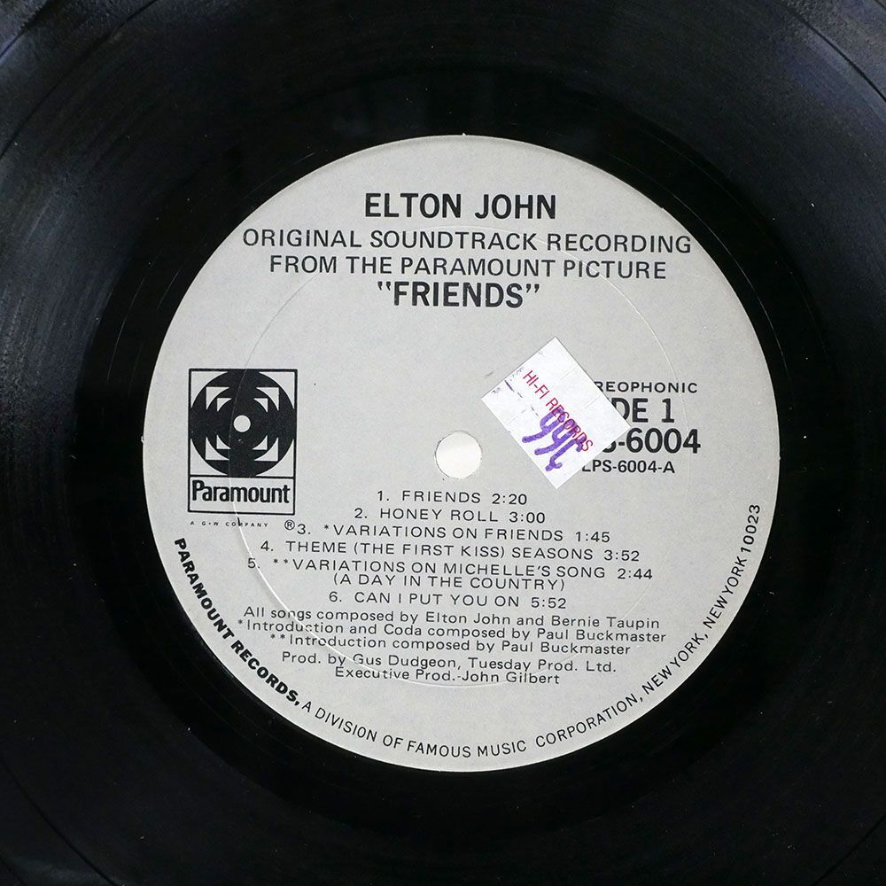 米 ELTON JOHN/FRIENDS/PARAMOUNT PAS6004 LP_画像2