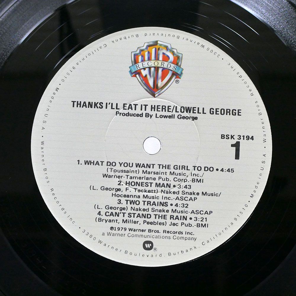 米 LOWELL GEORGE/THANKS I’LL EAT IT HERE/WARNER BROS. BSK3194 LP_画像2