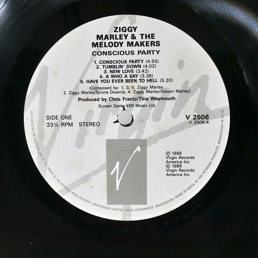 英 ZIGGY MARLEY AND THE MELODY MAKERS/CONSCIOUS PARTY/VIRGIN V2506 LPの画像2