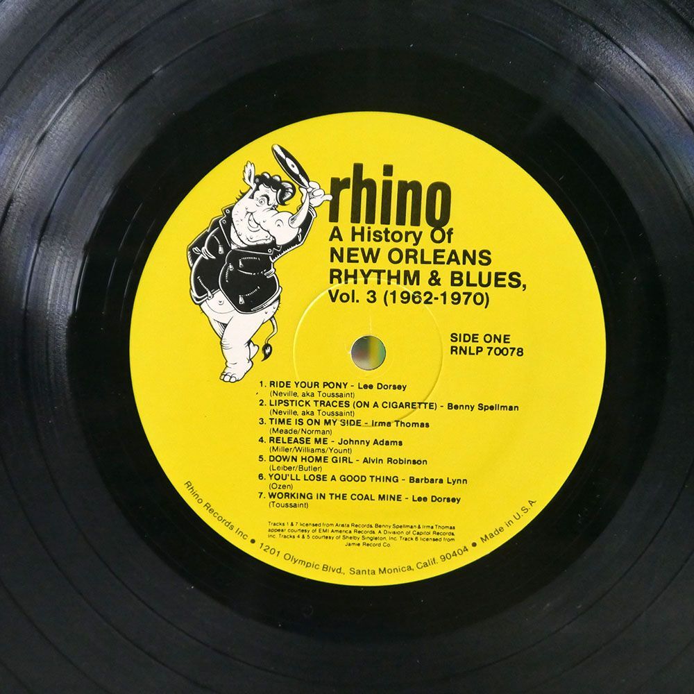 米 VA/A HISTORY OF NEW ORLEANS RHYTHM & BLUES VOLUME 3 (1962-1970)/RHINO RNLP70078 LP_画像2