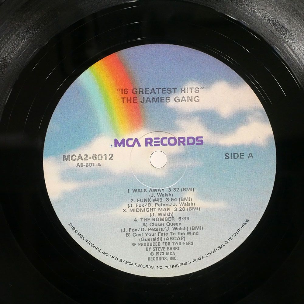 米 JAMES GANG/16 GREATEST HITS/MCA MCA26012 LP_画像2