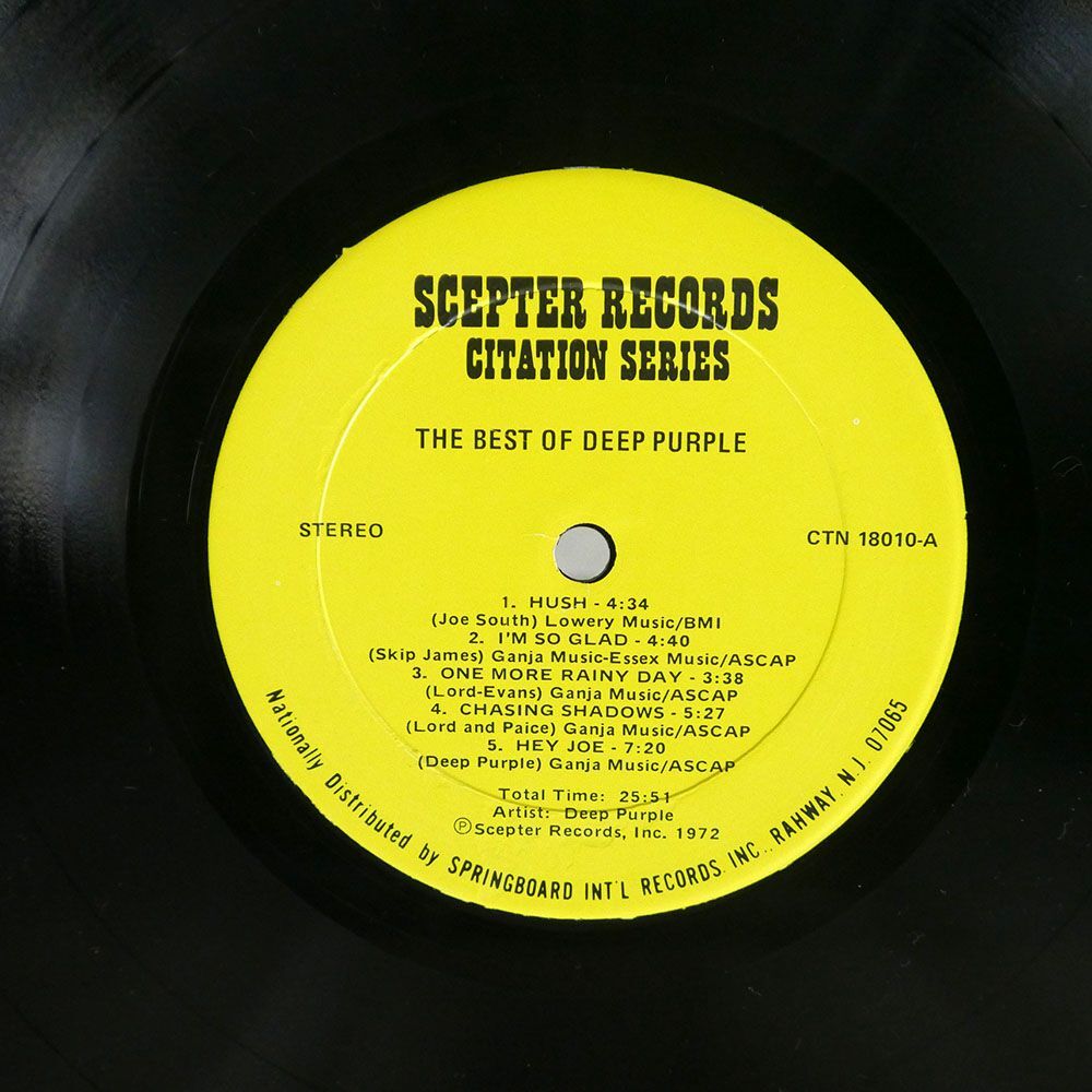 米 DEEP PURPLE/BEST OF/SCEPTER CTN18010 LP_画像2