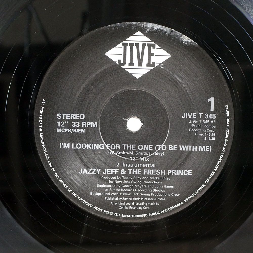 英 D.J. JAZZY JEFF & THE FRESH PRINCE/I’M LOOKING FOR THE ONE (TO BE WITH ME)/JIVE JIVET345 12の画像2