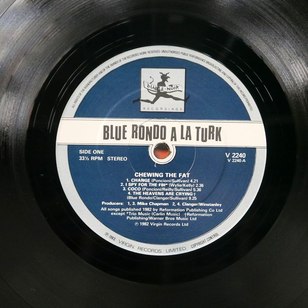  britain BLUE RONDO LA TURK/CHEWING THE FAT/VIRGIN V2240 LP