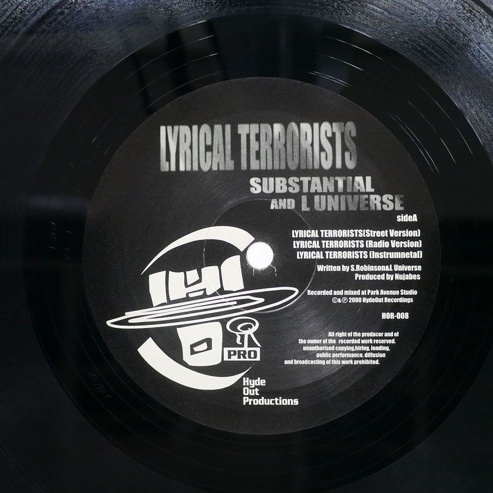 SUBSTANTIAL & L UNIVERSE/LYRICAL TERRORISTS/HYDE OUT HOR008 12の画像2