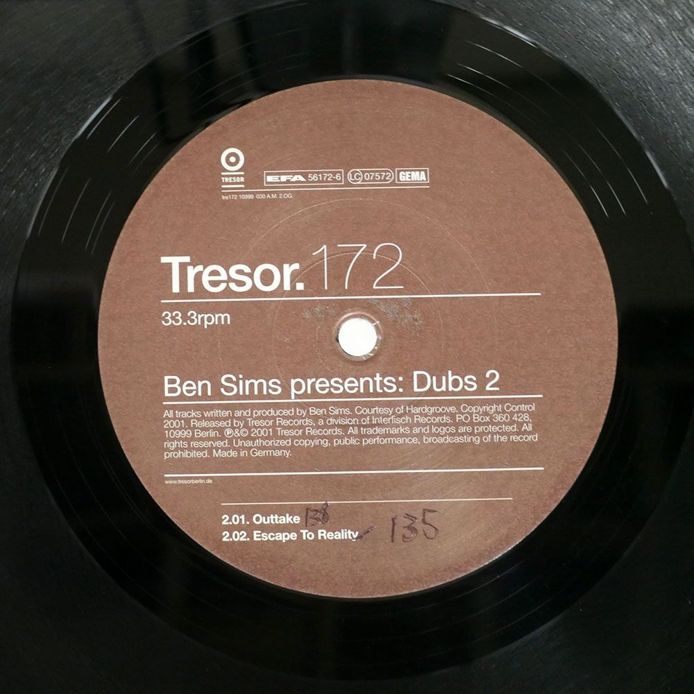 独 BEN SIMS/DUBS 2/TRESOR TRESOR172 12_画像2