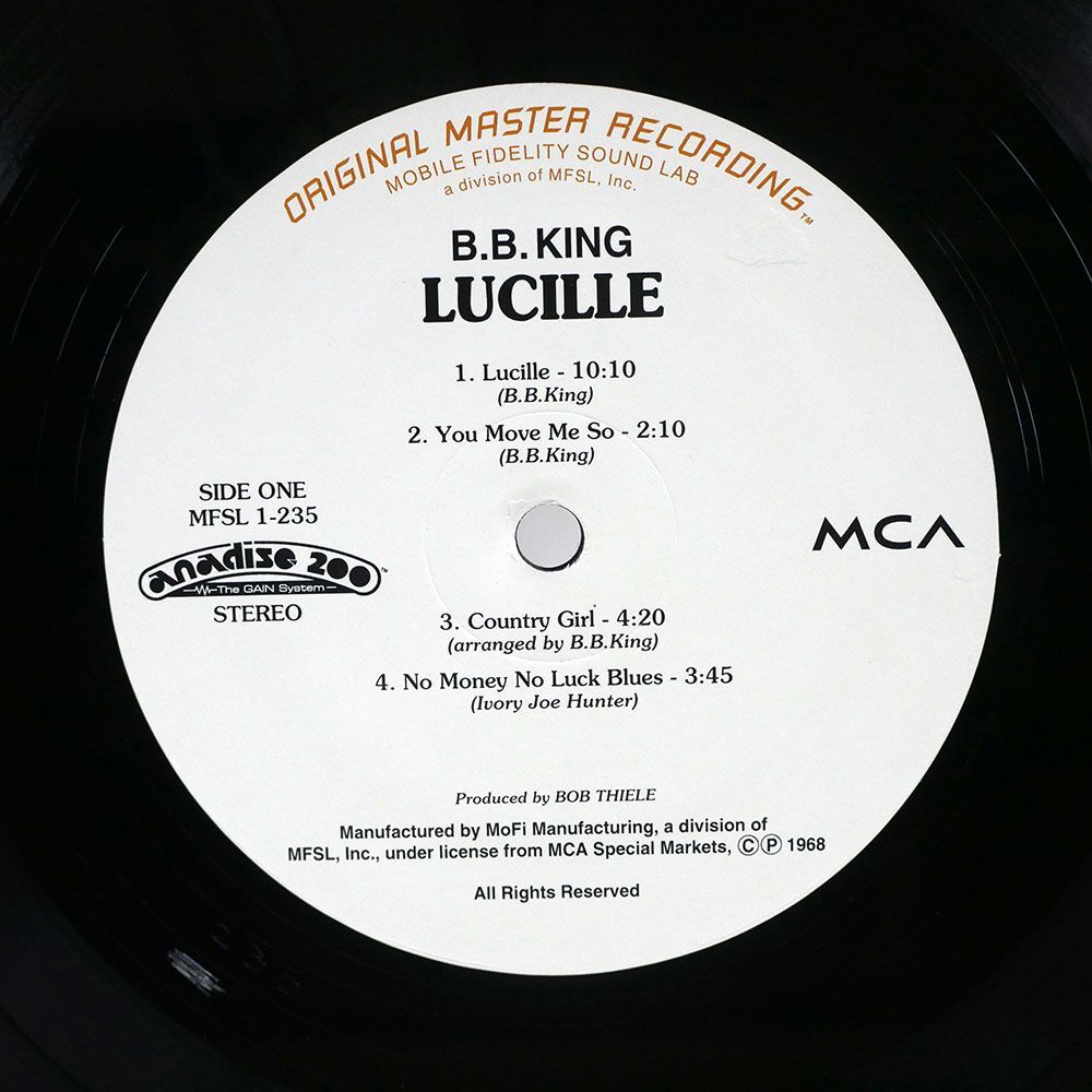 B.B.KING/LUCILLE!/MOBILE FIDELITY SOUND LAB MFSL1235 LPの画像3