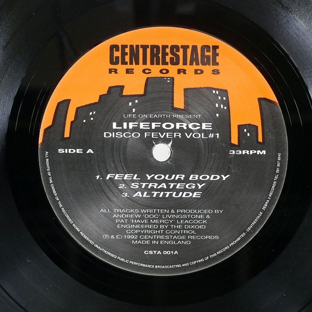 LIFE ON EARTH PRESENTS LIFEFORCE/DISCO FEVER VOL#1/CENTRESTAGE CSTA001 12_画像1