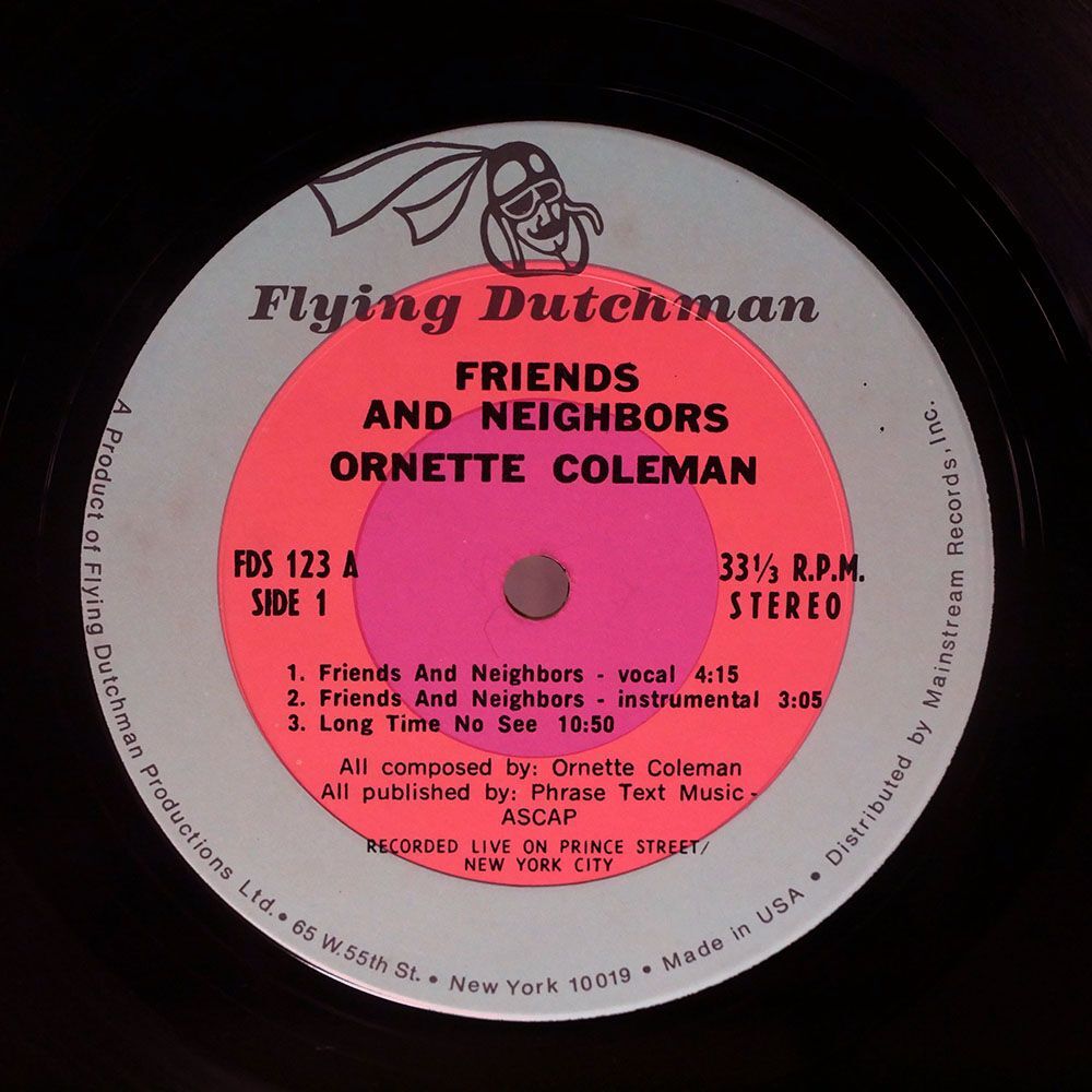 米 ORNETTE COLEMAN/FRIENDS AND NEIGHBORS~LIVE AT PRINCE STREET/FLYING DUTCHMAN FDS-123 LP_画像2