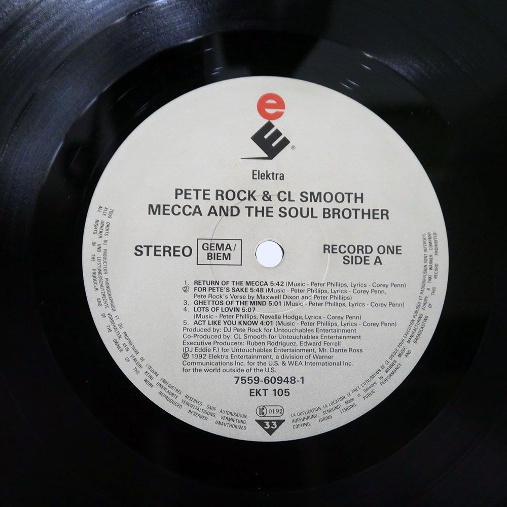 独 PETE ROCK & CL SMOOTH/MECCA & THE SOUL BROTHER/ELEKTRA 7559 60948-1 LPの画像2