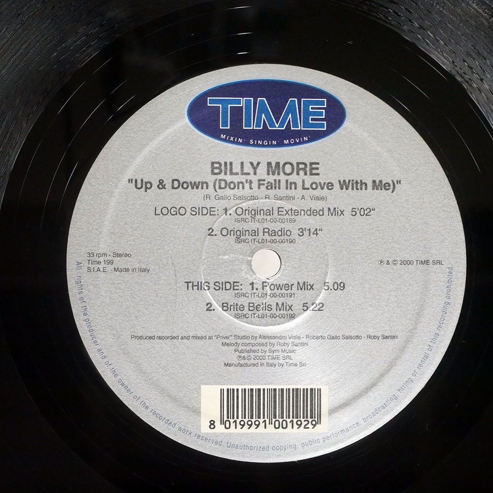 BILLY MORE/UP & DOWN (DON’T FALL IN LOVE WITH ME)/TIME TIME199 12の画像2