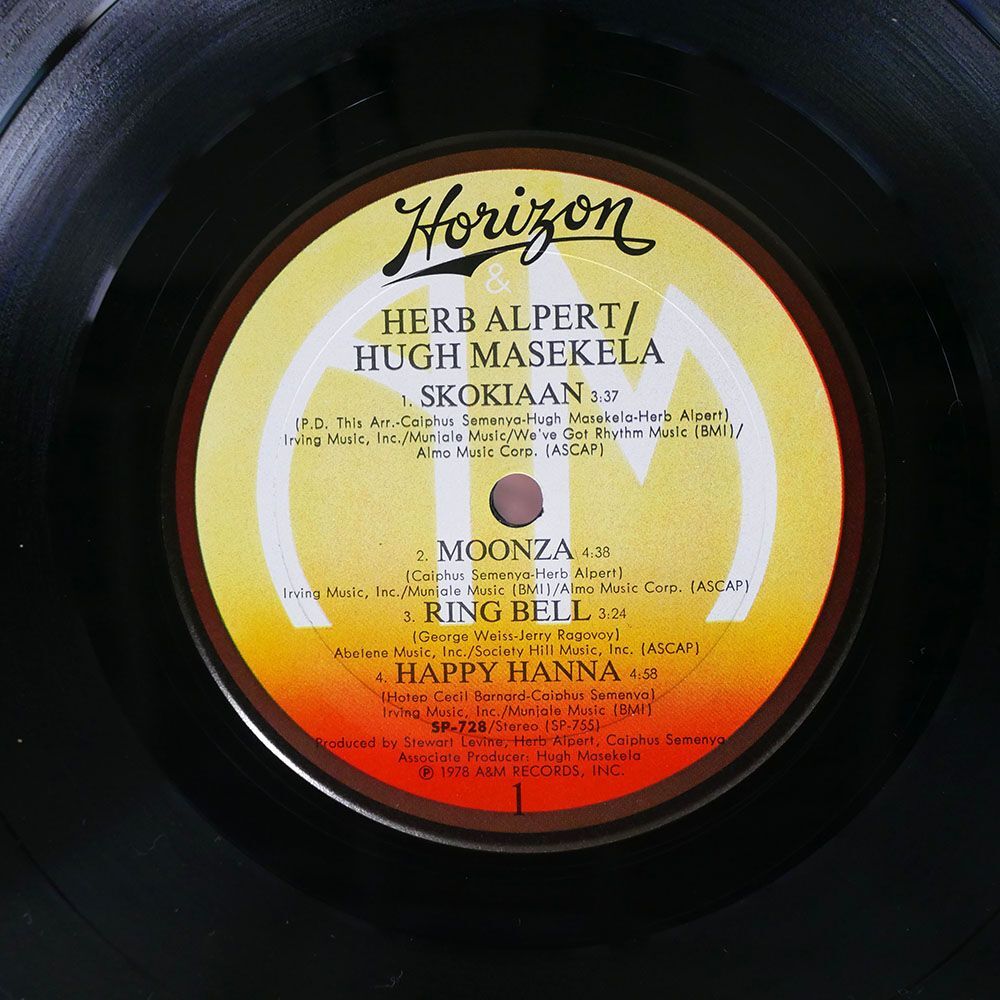 米 HERB ALPERT/HUGH MASEKELA/HORIZON SP728 LPの画像2