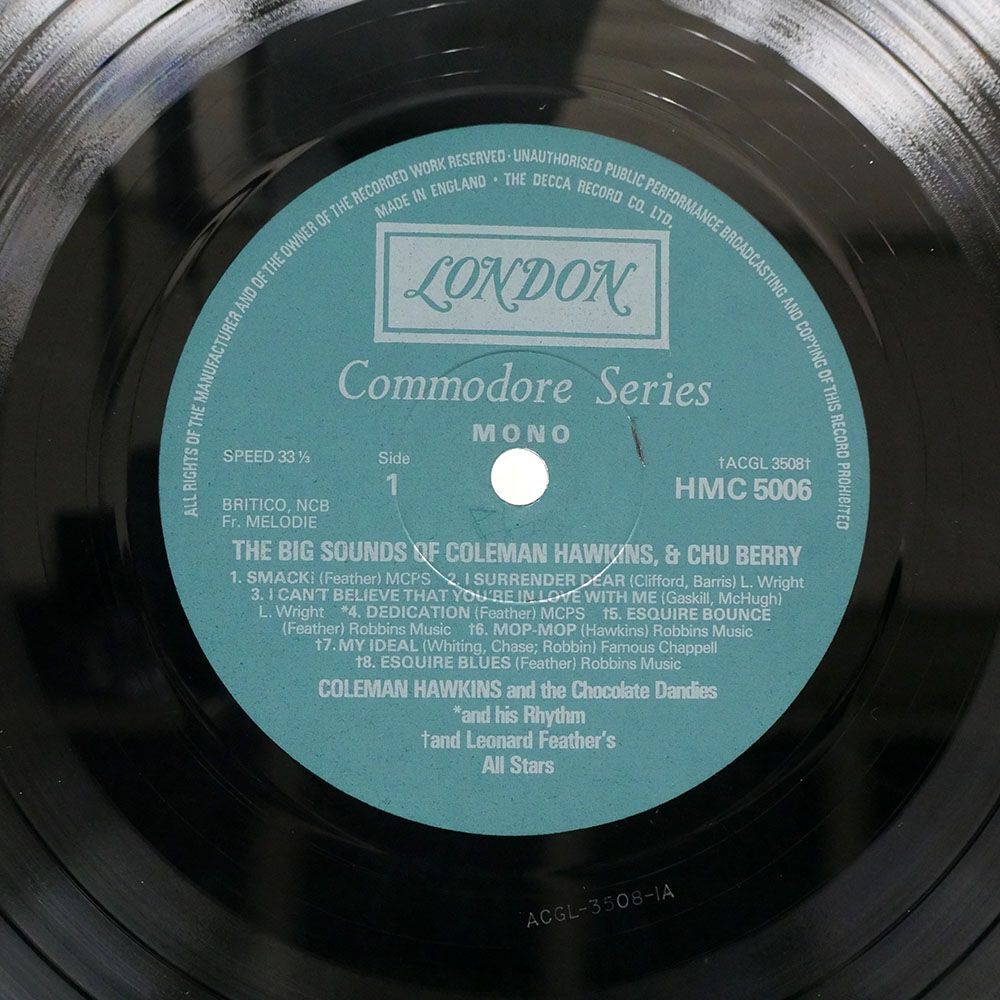 英 COLEMAN HAWKINS/BIG SOUNDS OF AND CHU BERRY/LONDON HMC5006 LP_画像2