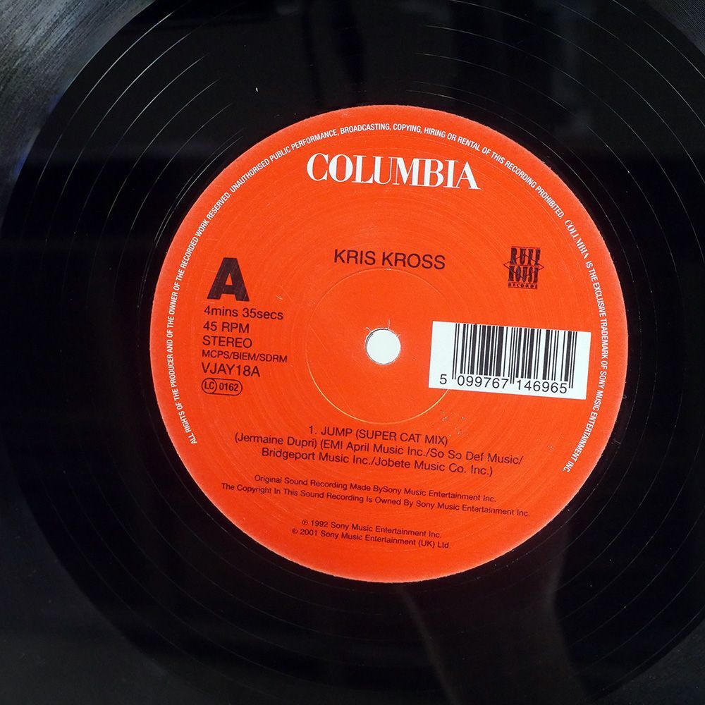 KRIS KROSS/JUMP (REMIX) / ALRIGHT/COLUMBIA VJAY18 12の画像2