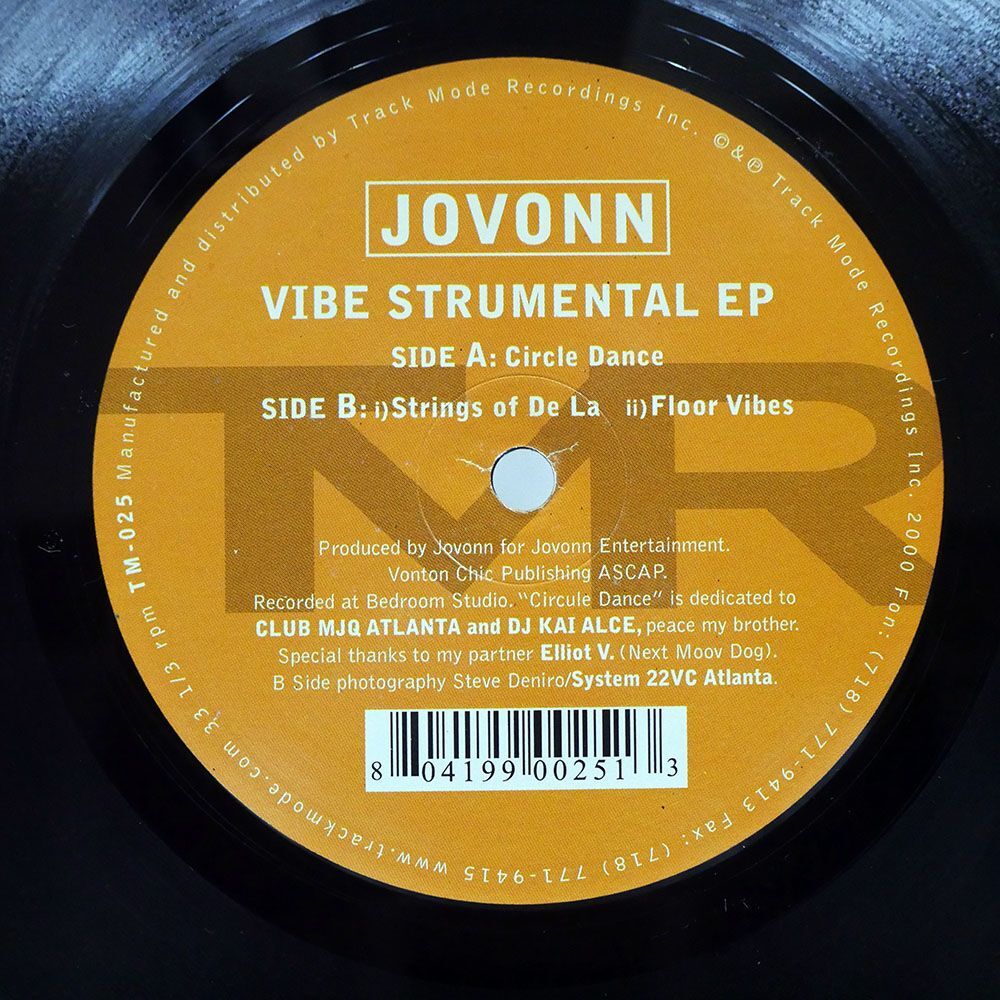 JOVONN/VIBE STRUMENTAL EP/TRACK TRACKMODETM025 12の画像1