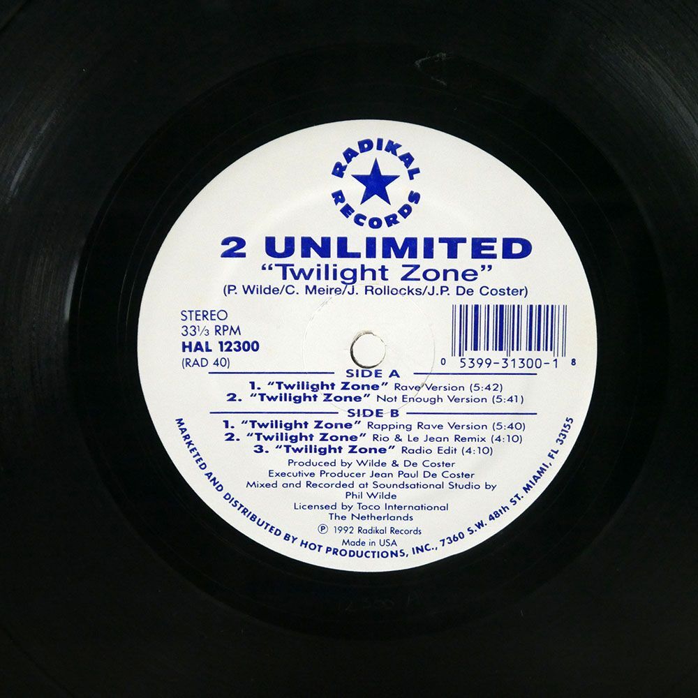 米 2 UNLIMITED/TWILIGHT ZONE/RADIKAL HAL12300 12の画像1