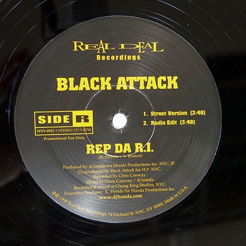 BLACK ATTACK/REP DA R.I./REAL DEAL RECORDINGS HNY0522 12の画像2