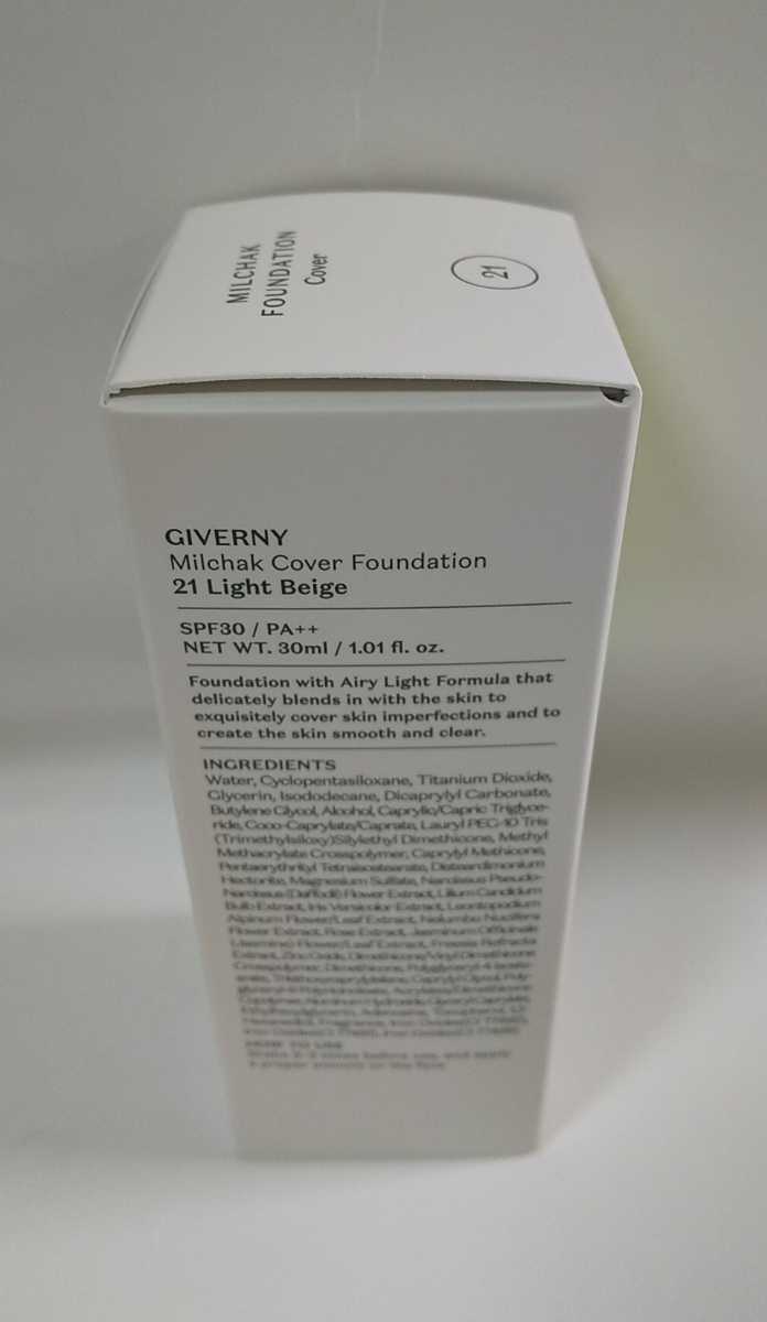 新品未開封 GIVERNY ジヴェルニー 密着カバーファンデーション #21NW ライトベージュ 30ml リキッドファンデーション 韓国コスメ_画像3