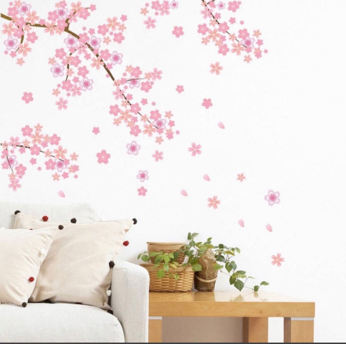 ウォールステッカー 桜 おしゃれさくら 桜吹雪 花 春 寝室 屋内植物 窓 壁 ステッカー 簡単 模様替え シール 壁紙 