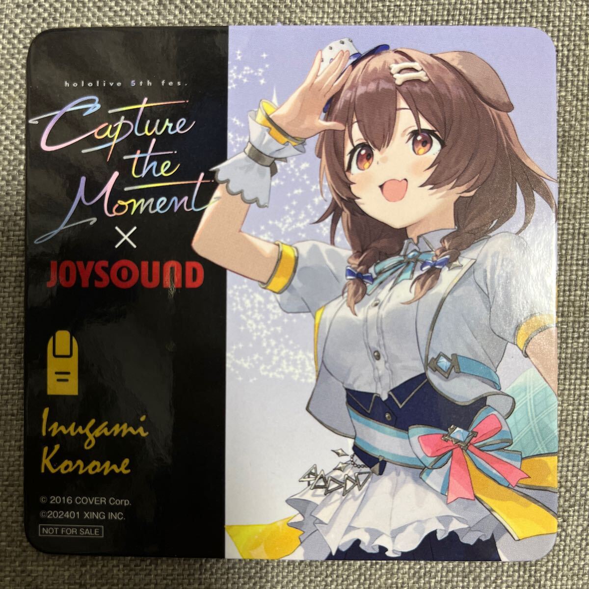 ホロライブ JOYSOUND コラボ コースター 戌神ころね Capture the Moment 新品未使用 送料無料_画像1