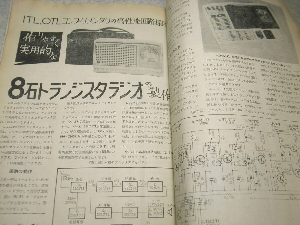 電波技術 1973年3月号 通信型受信機/トリオ9R59DS全回路図 6L6GC/KT88/クリスキットmarkⅥ/ラックスキットA250/8石ラジオキットの製作の画像9