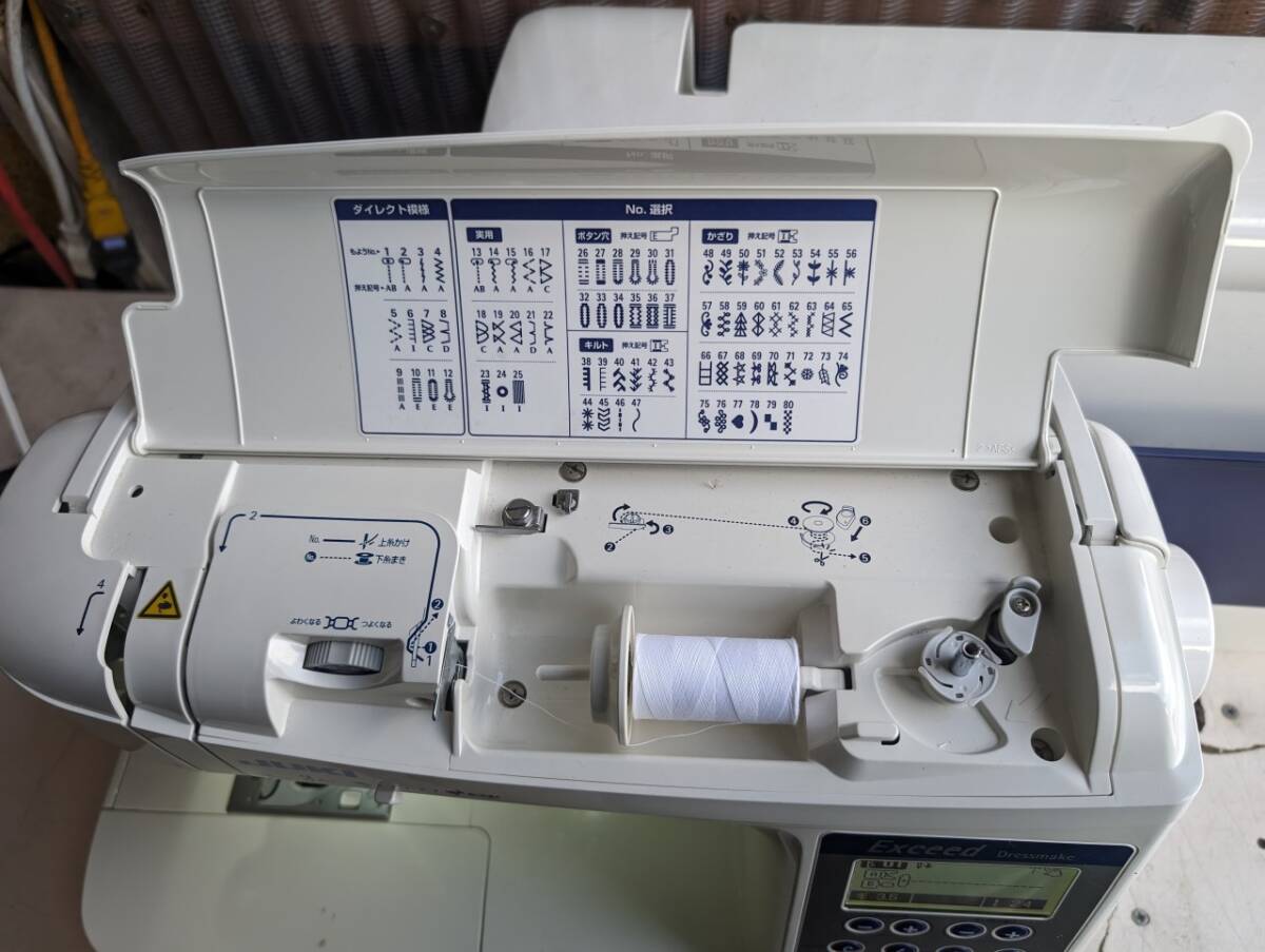 S:JUKI HZL-F400JP 家庭用 コンピュータ ミシン エクシード ドレスメイク ジューキ 裁縫 現状品の画像6
