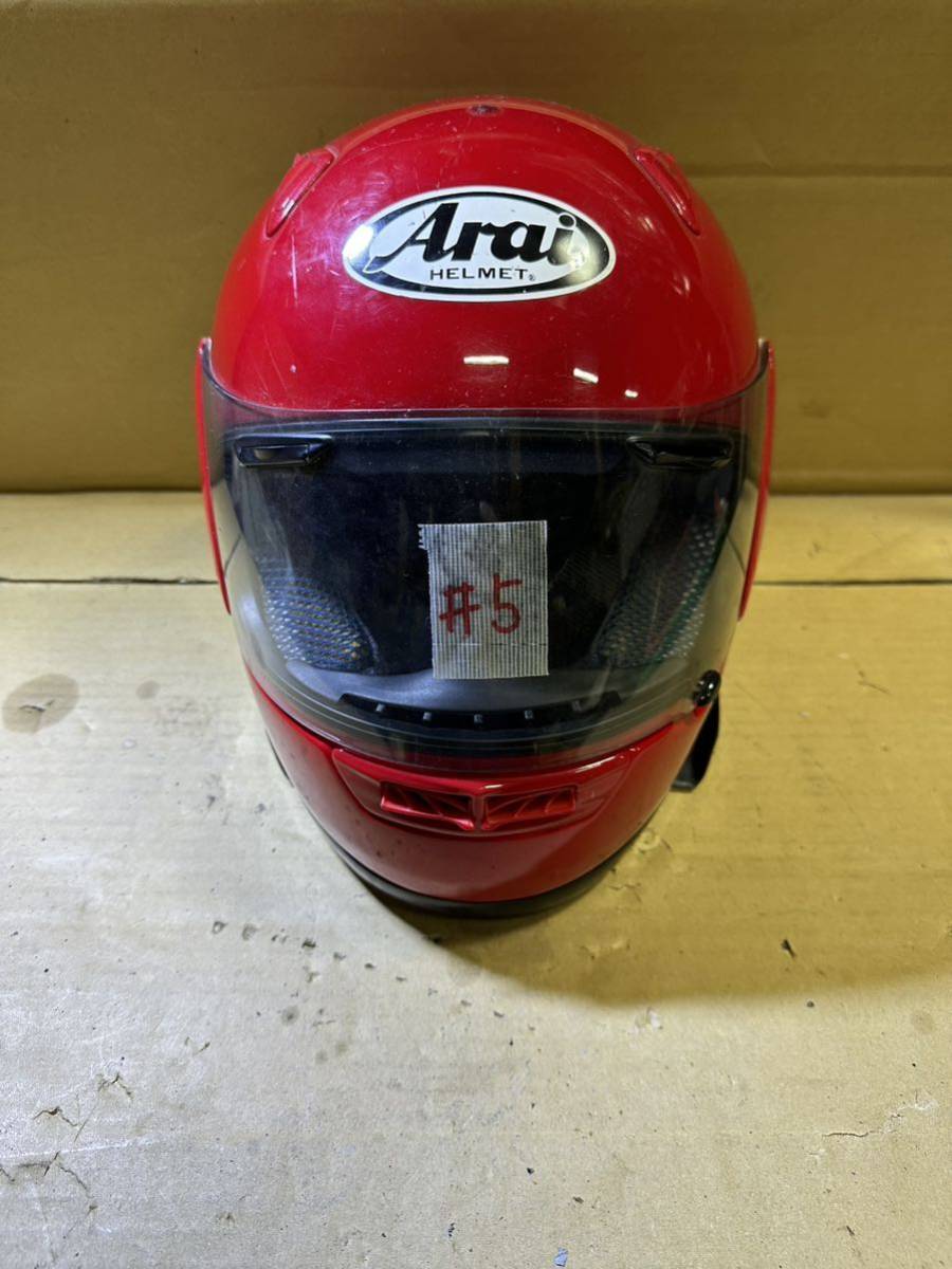 (M#5)Arai フルフェイスヘルメット 赤 ASTRO アストロ 97年製 55-56cm 現状中古品_画像1