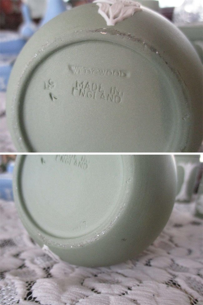 ■店頭価格￥４４００■wedgwood１８ウェッジウッド ジャスパーウェア グリーン・花瓶・フラワーベース■英国_画像9