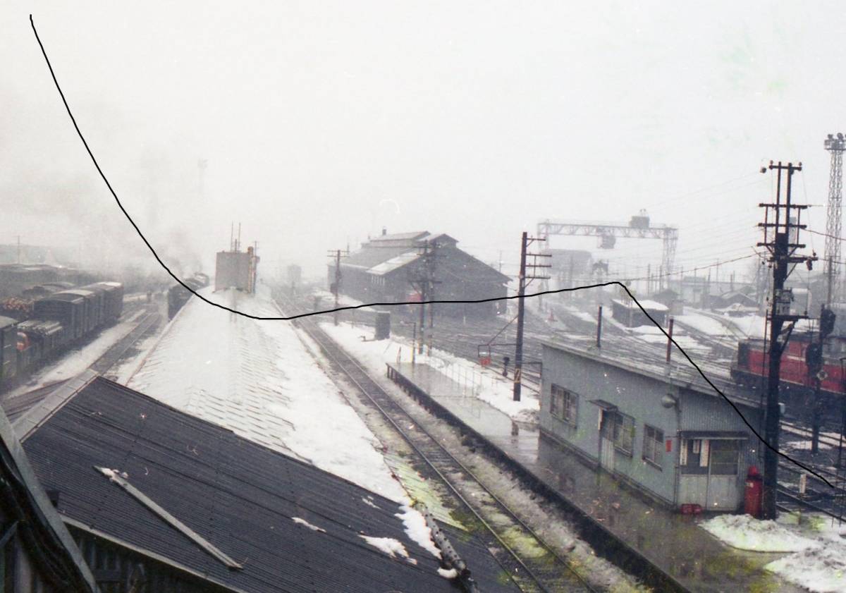 国鉄時代 奥羽本線 新庄駅など 蒸気機関車(C58型9枚) 気動車、キハ181など 駅撮りスナップ 計17枚 メール添付かCD-Rで。の画像4