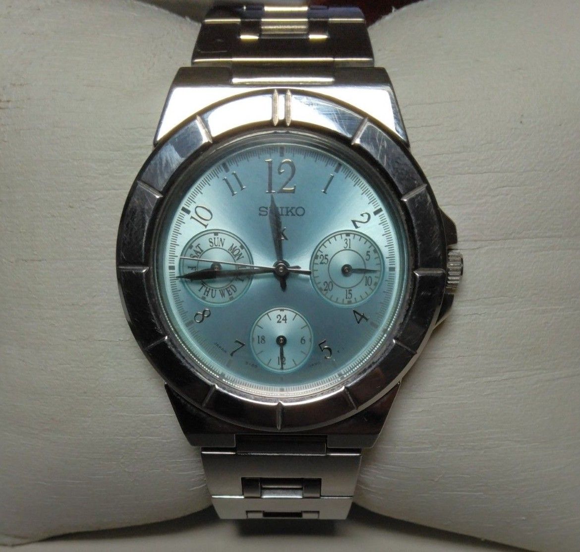 SEIKO セイコー ルキア トリプルカレンダー レディース クォーツ 腕時計 5Y89-0B30 ライトブルー文字盤