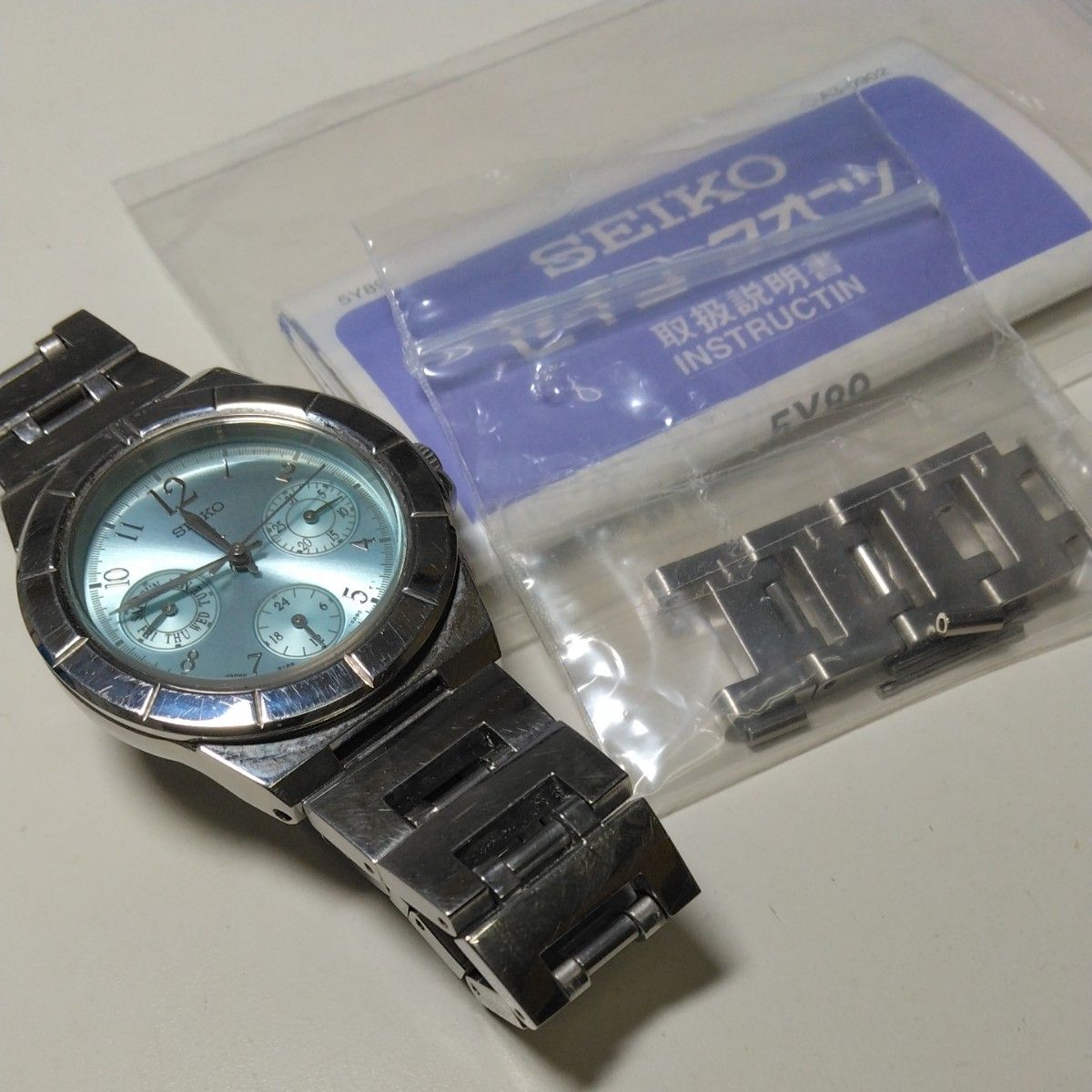 SEIKO セイコー ルキア トリプルカレンダー レディース クォーツ 腕時計 5Y89-0B30 ライトブルー文字盤