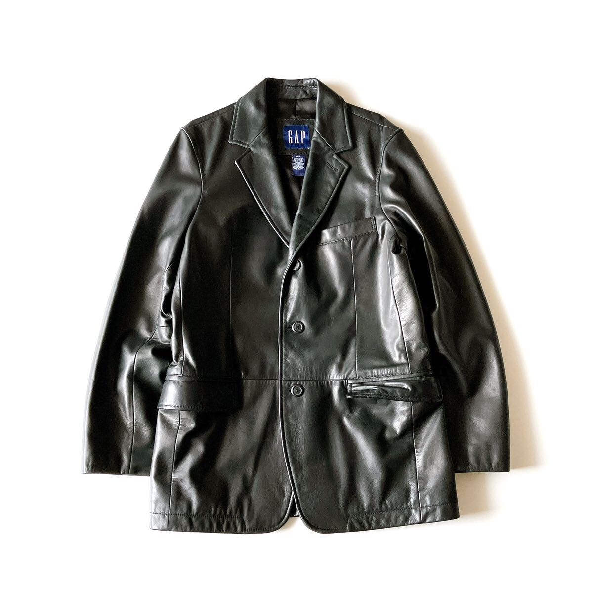 00' OLD GAP cow leather tailored jacket オールドギャップ レザー テーラードジャケット カウレザー 02's ブラック 本革
