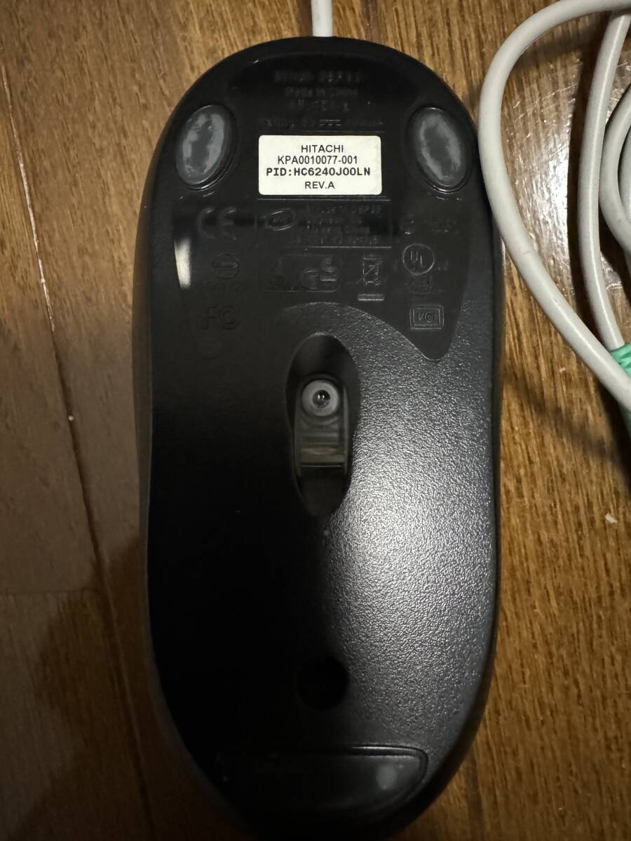 HITACHI 日立 PS/2 光学式マウス 中古 動作確認 即決 キズ、汚れあり 送料220円の画像3