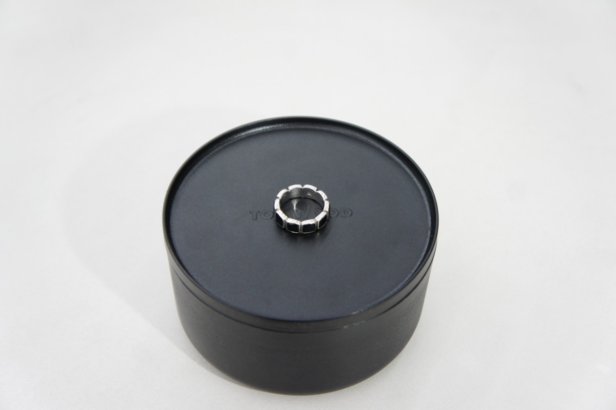 美品 TOM WOODトムウッド Cushion Band Ring Black Onyx クッション バンド リング 指輪 シルバー ブラック オニキス 黒×銀307O▲