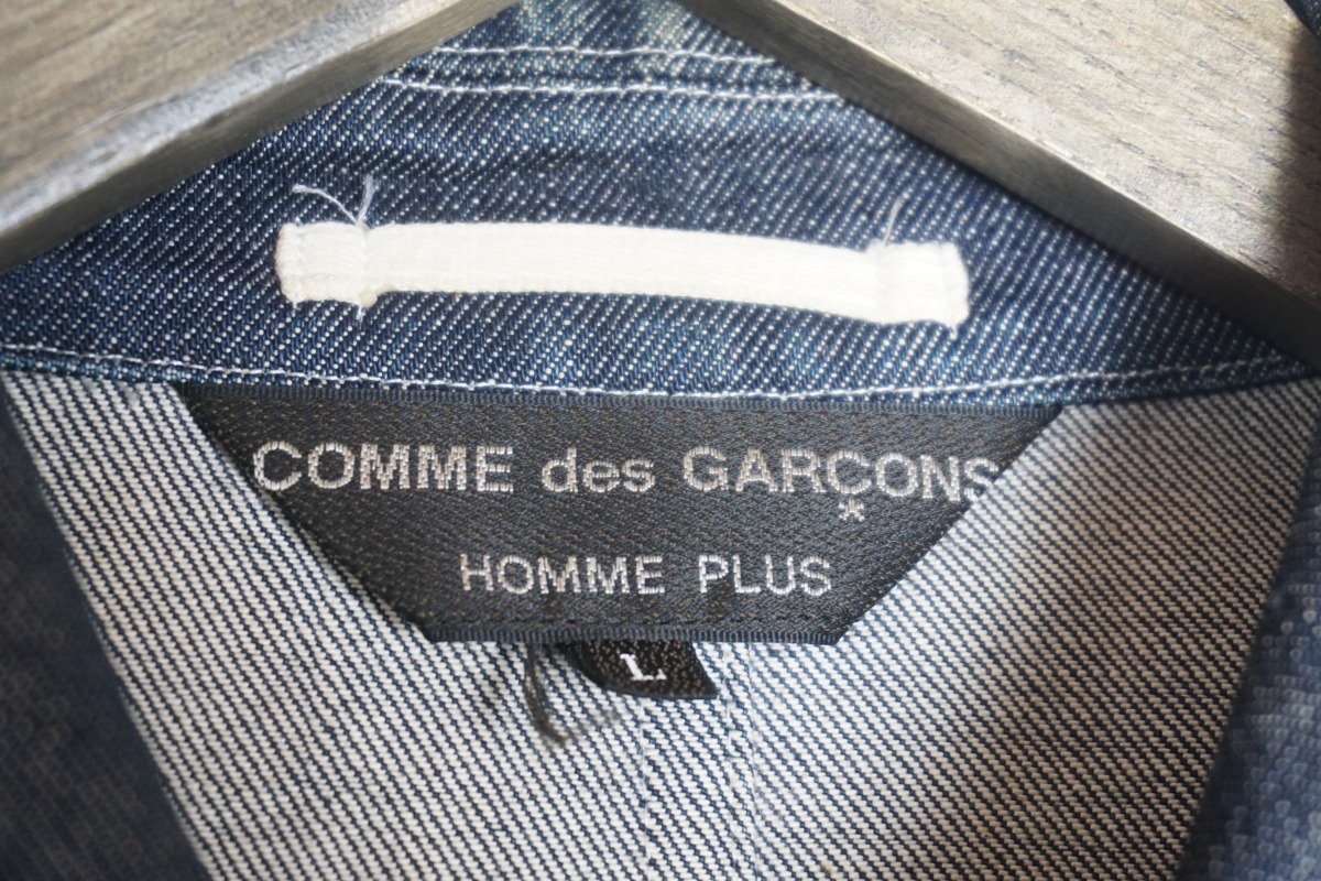 希少 02SS COMME des GARCONS HOMME PLUS ギャルソン ドッキング ジップ デニム ブルゾン スウィングトップ ジャケット PE-J084紺L 120O▲_画像7