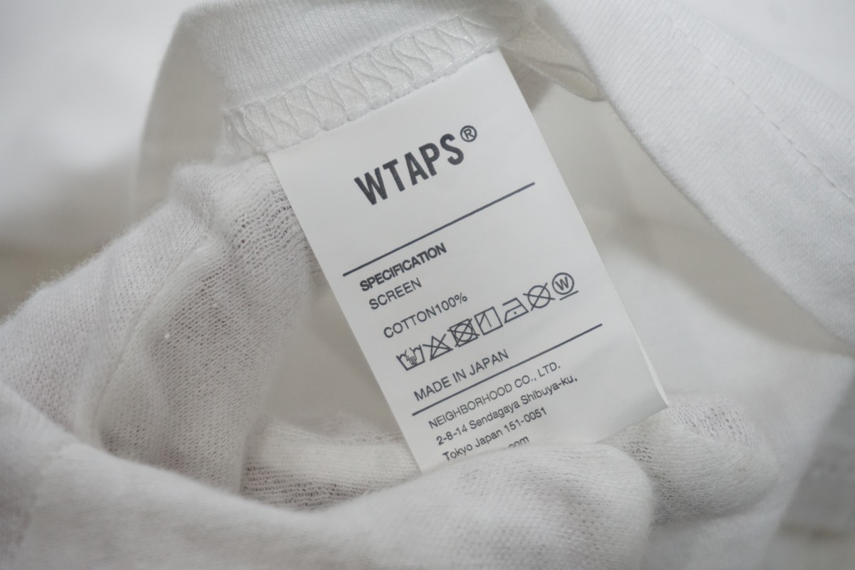 美品 正規 20SS WTAPS ダブルタップス WTINC TEE ロゴ プリント Tシャツ 半袖 カットソー 白 02 本物 326O_画像6